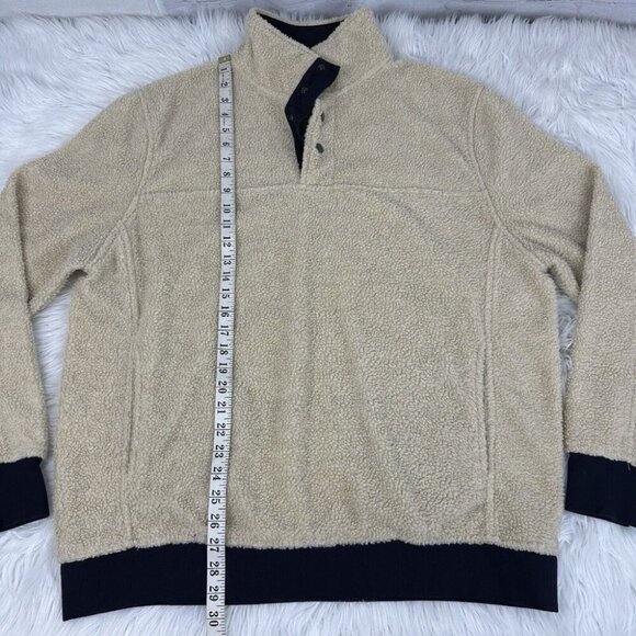 Jachs Men’s Off-White Gorpcore Teddy 1/4 Snap Sherpa Casual Pullover L/C50 - Picture 9 of 11